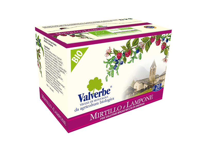 Трав’яний чай Valverbe з чорницею та малиною 20 пакетиків