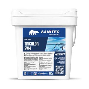 Дезинфицирующее средство для бассейнов на основе хлора в таблетках Sanitec SW4 – TRICHLOR (2610)