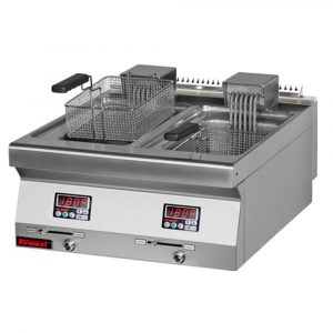 Фритюрница профессиональная Kromet 700.FE-2x10f электрическая